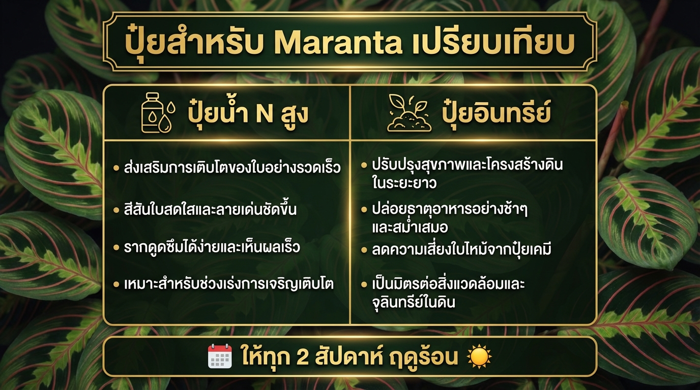 ปุ๋ยสำหรับ Maranta เปรียบเทียบ