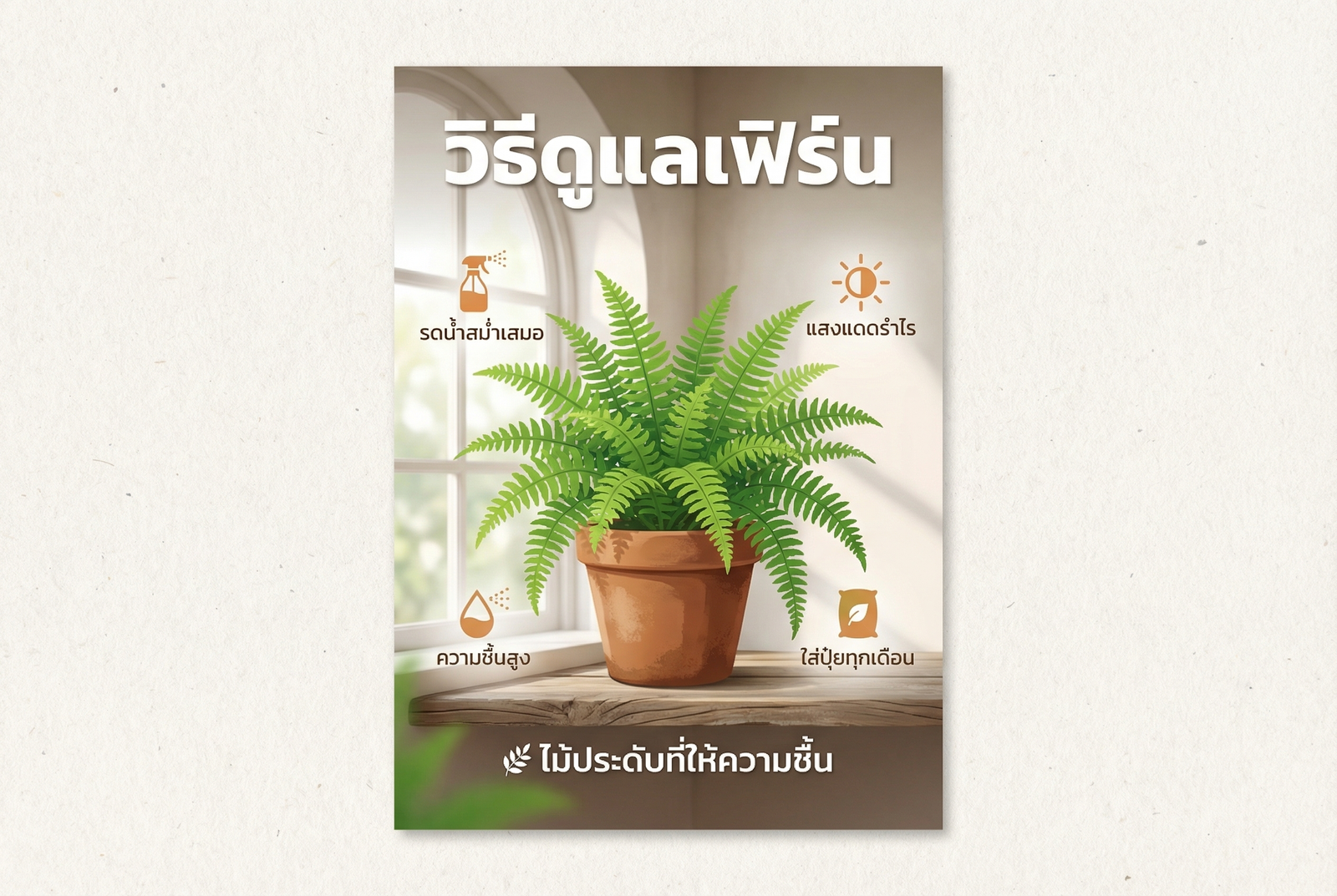 วิธีดูแลเฟิร์นในบ้าน