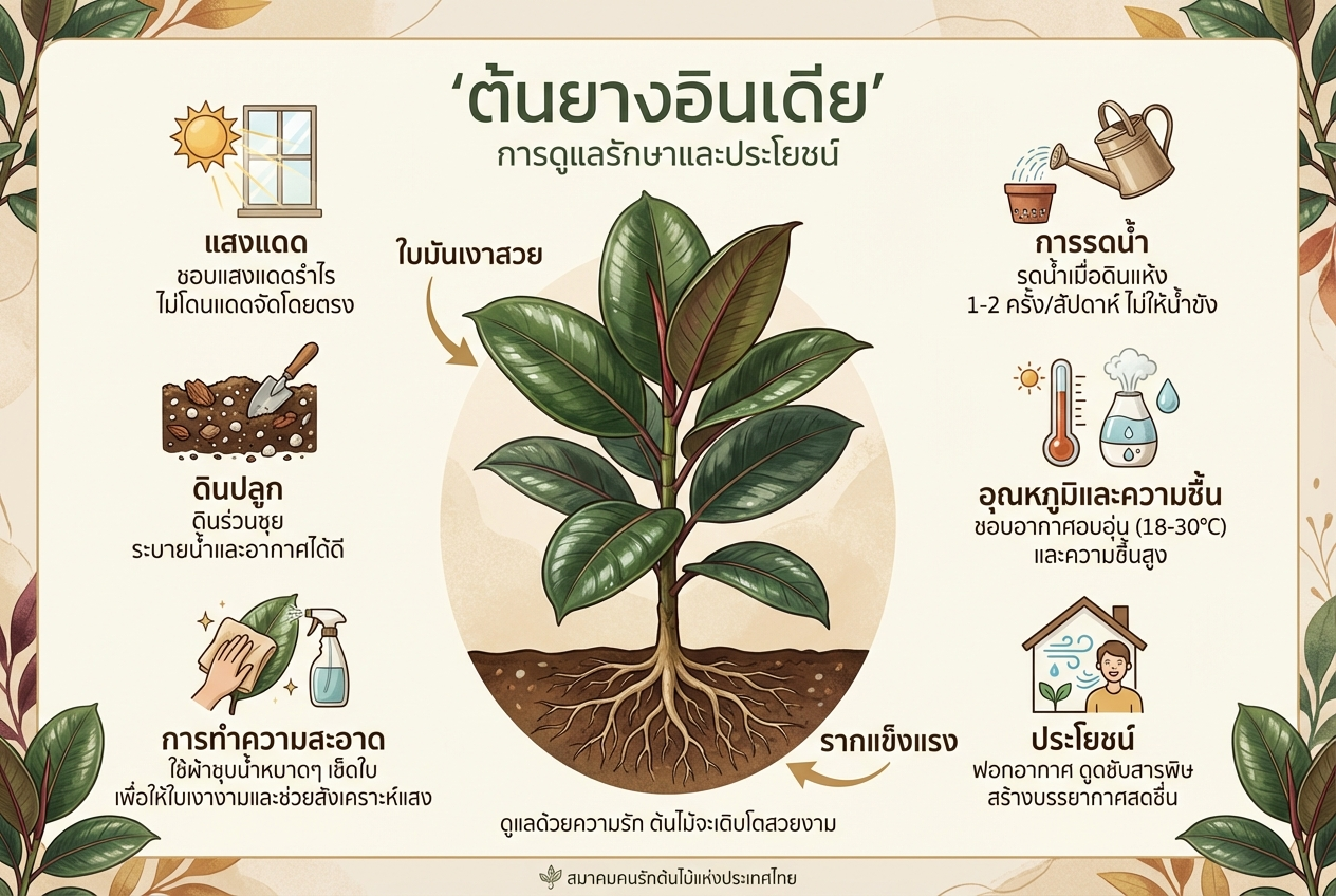 ต้นยางอินเดียใบมันเงา