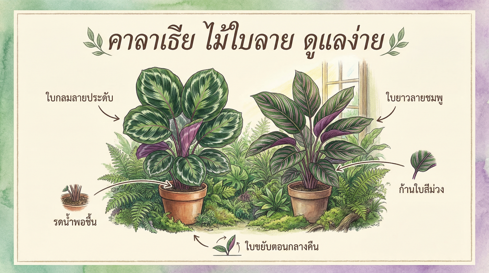 คาลาเธียใบลาย ไม้ประดับในบ้าน