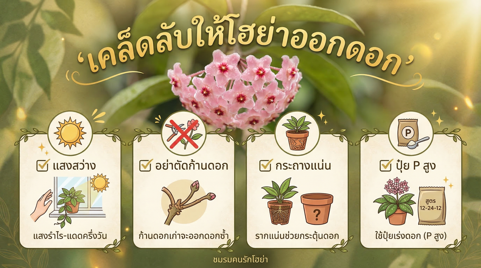 เคล็ดลับให้โฮย่าออกดอก