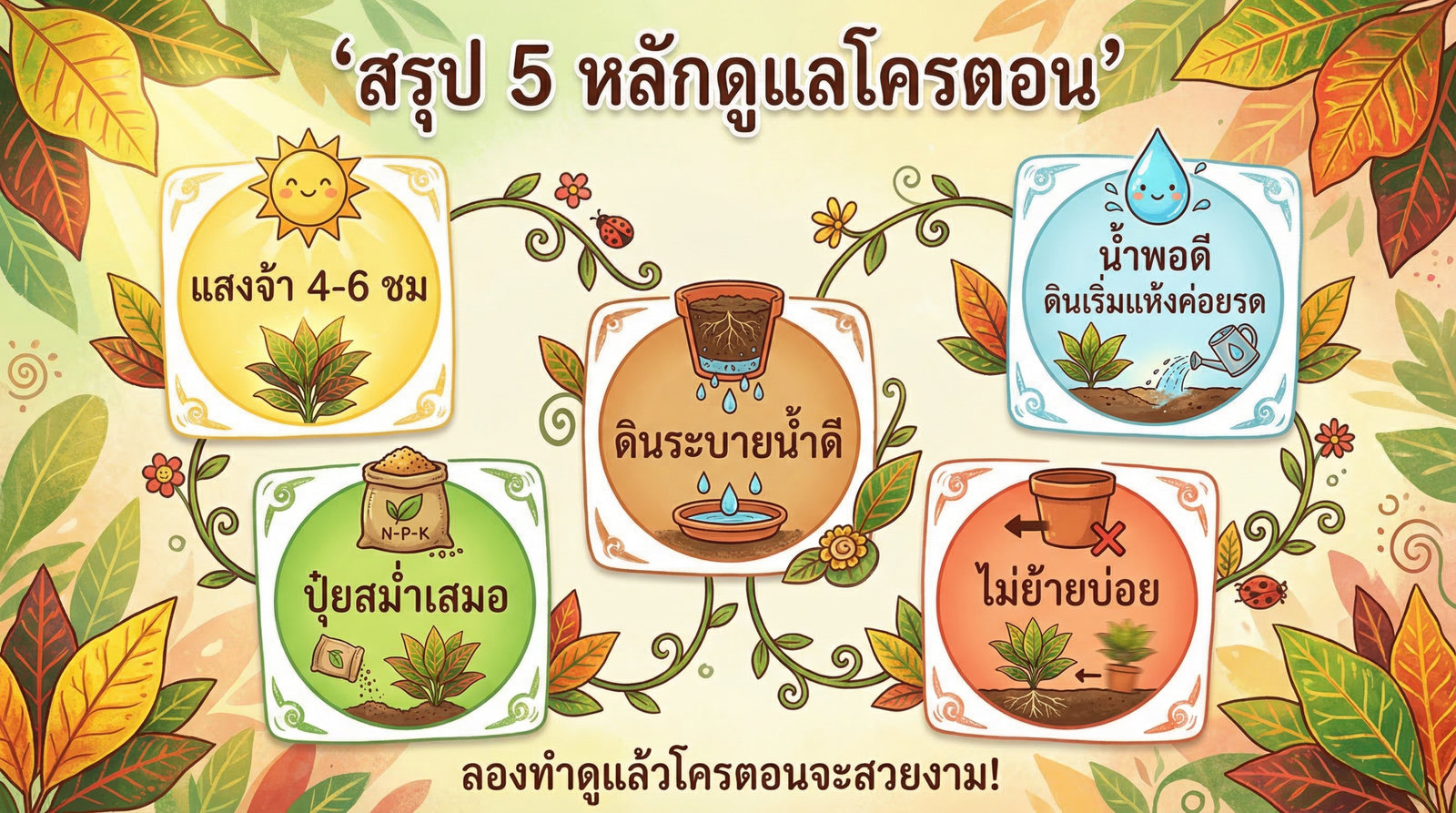 สรุป 5 หลักดูแลโครตอน