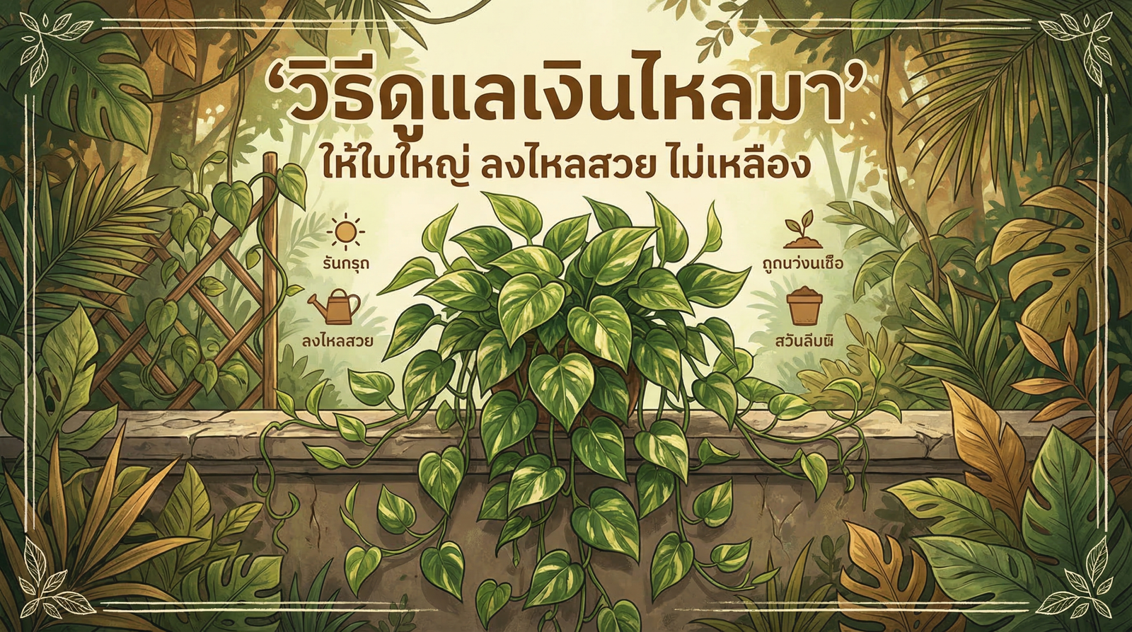 เงินไหลมา Pothos วิธีดูแล