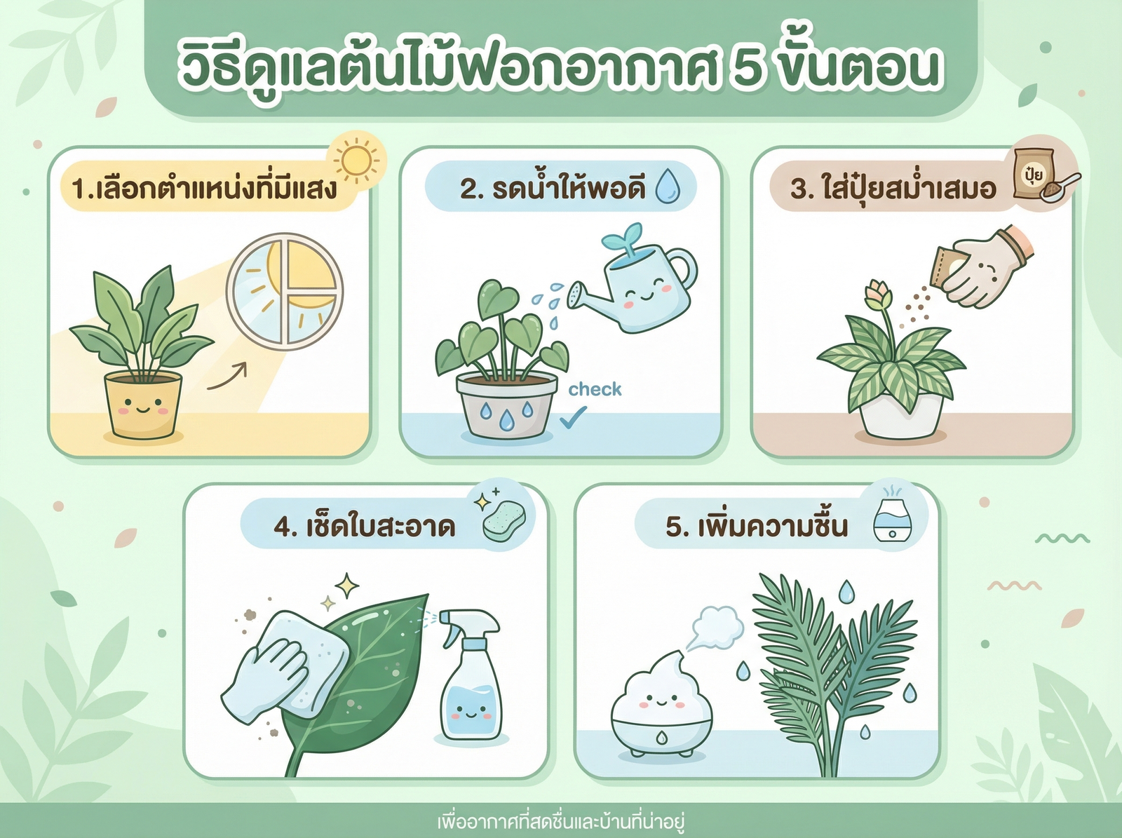 วิธีดูแลต้นไม้ฟอกอากาศ