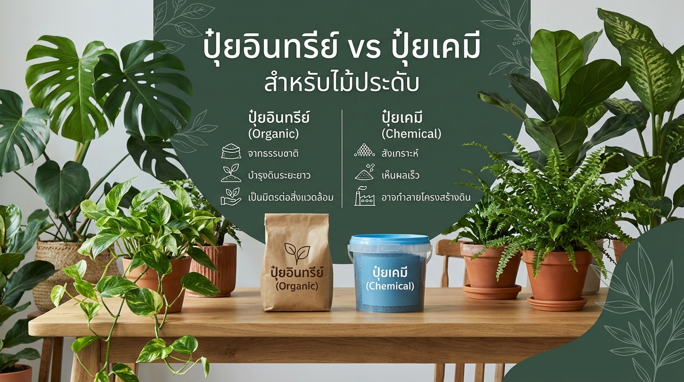 ปุ๋ยอินทรีย์ vs ปุ๋ยเคมี สำหรับไม้ประดับ