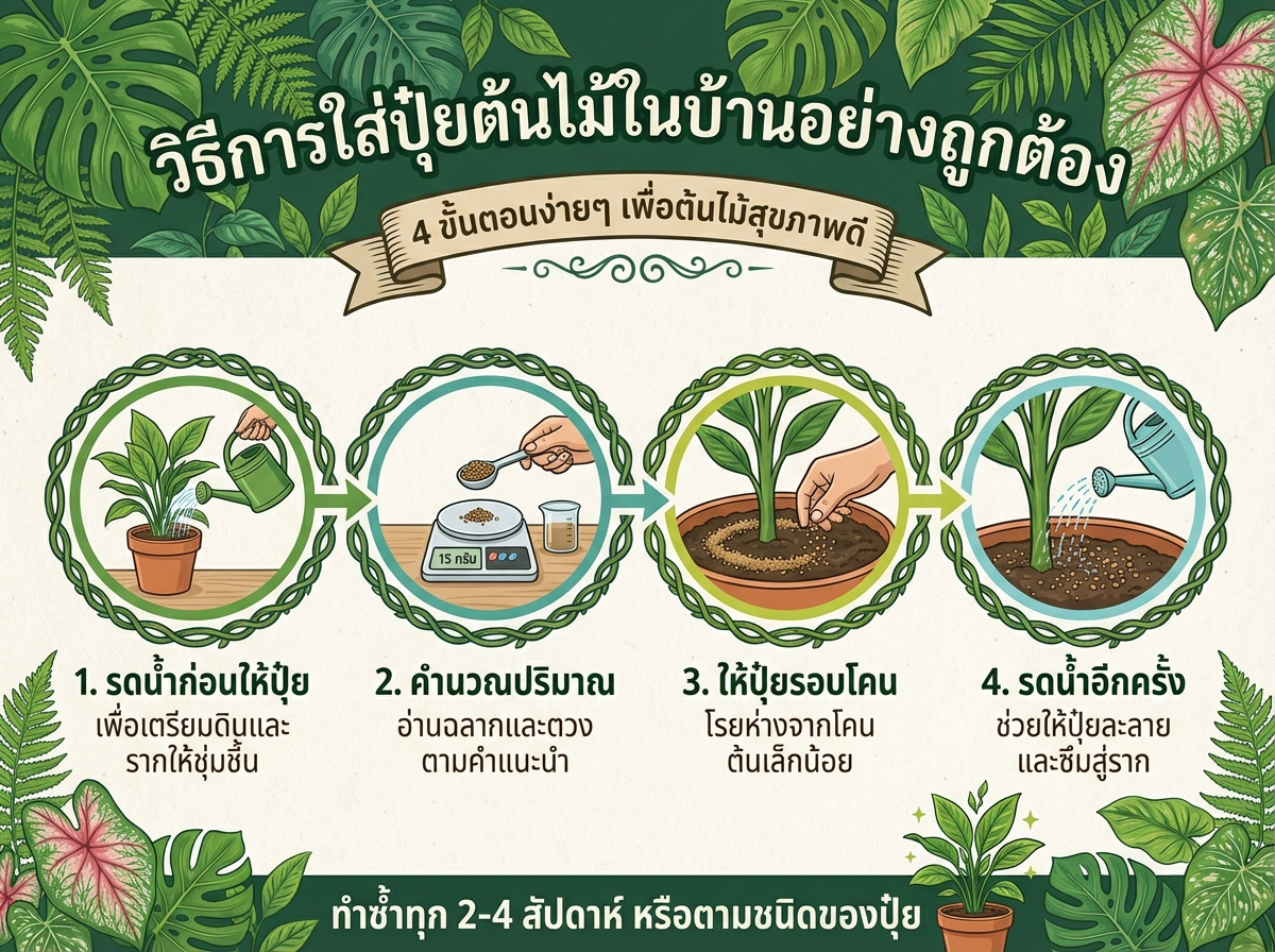 วิธีให้ปุ๋ยไม้ประดับที่ถูกต้อง