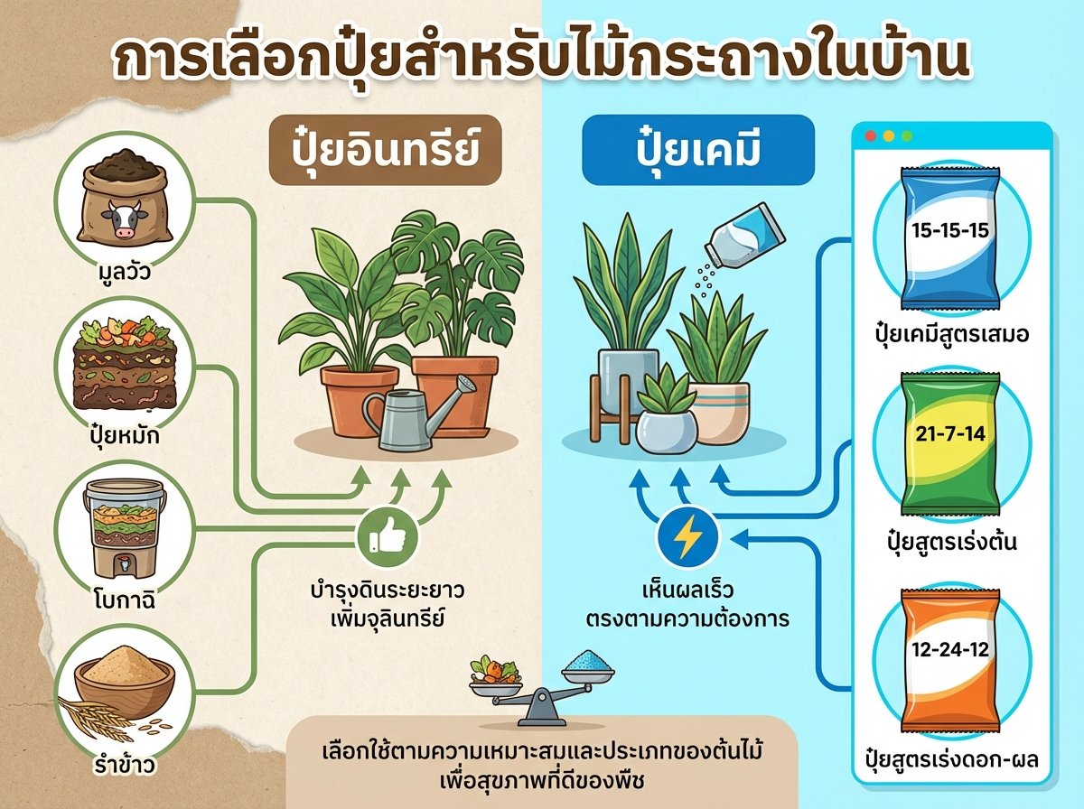 ประเภทปุ๋ยอินทรีย์และปุ๋ยเคมี