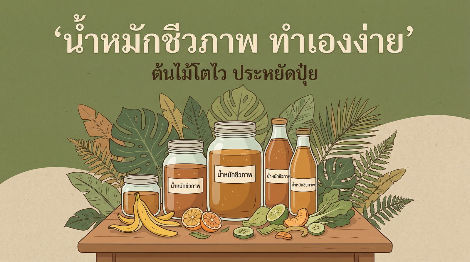 วิธีทำน้ำหมักชีวภาพสำหรับต้นไม้