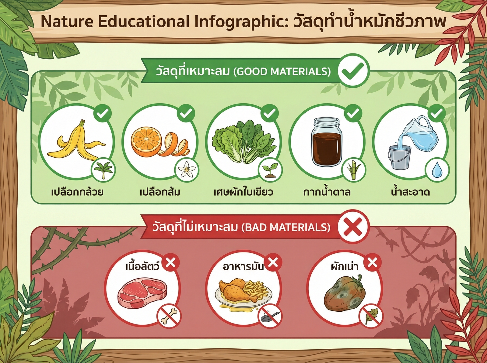 วัสดุที่ใช้ทำน้ำหมักชีวภาพ