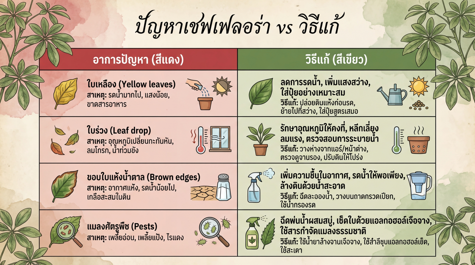ปัญหาเชฟเฟลอร่าและวิธีแก้