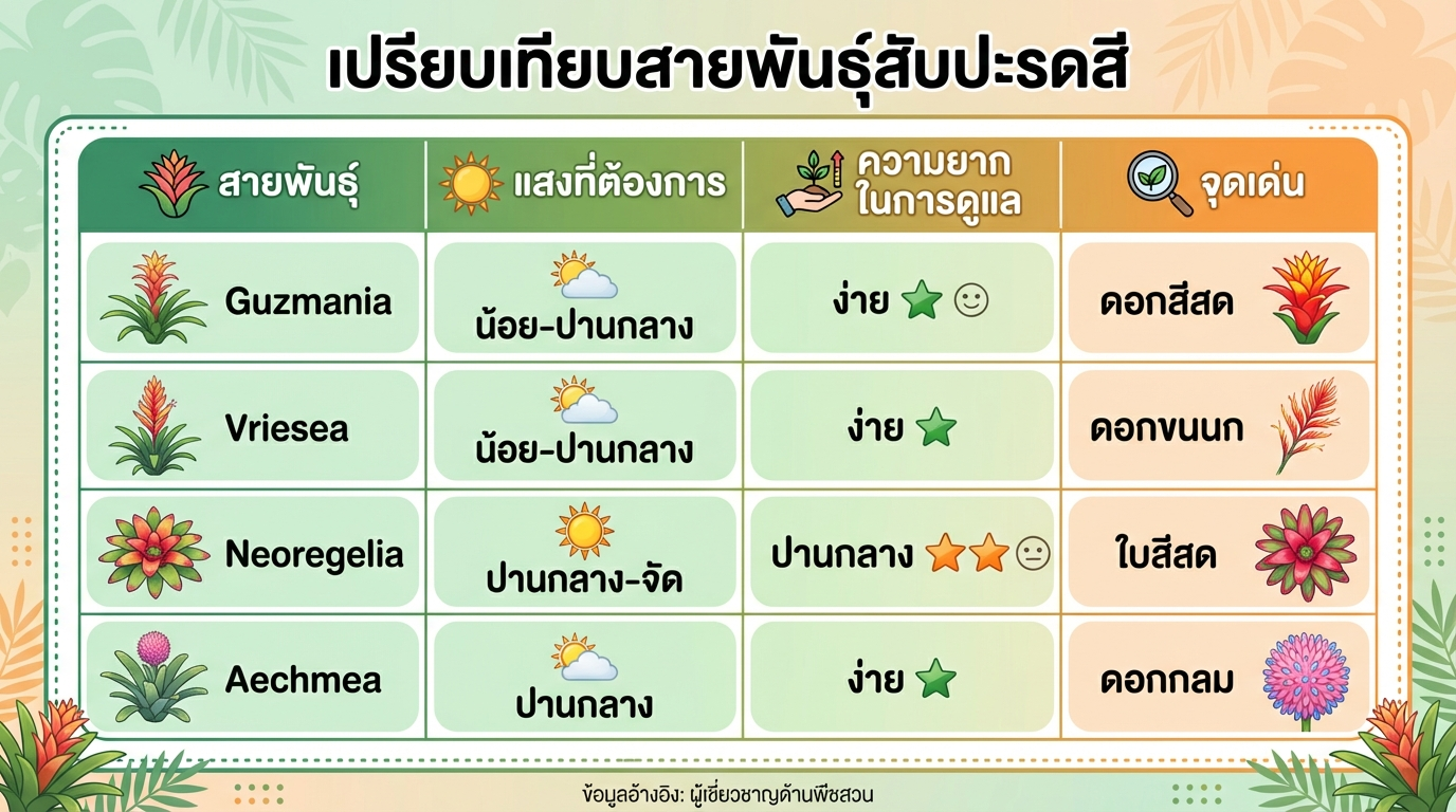 เปรียบเทียบสายพันธุ์สับปะรดสี