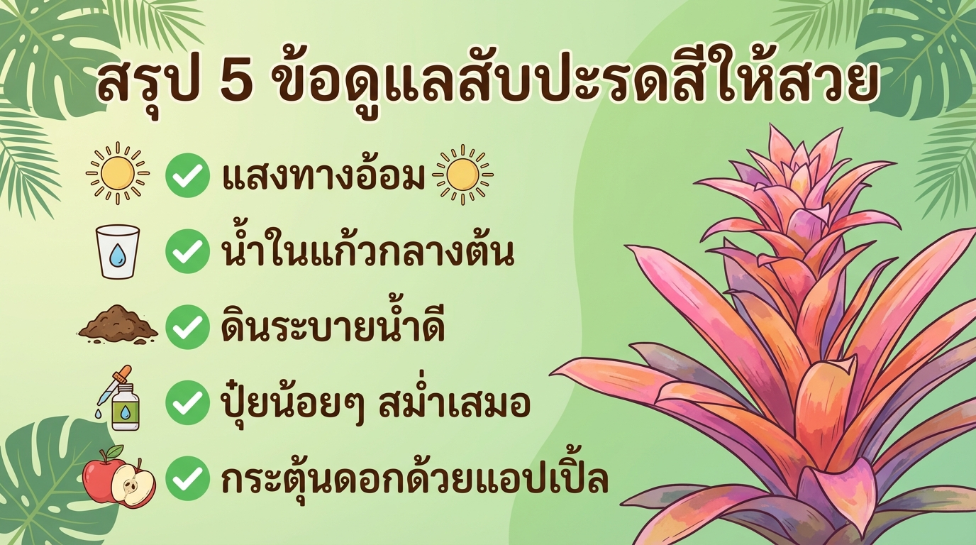 สรุปวิธีดูแลสับปะรดสี