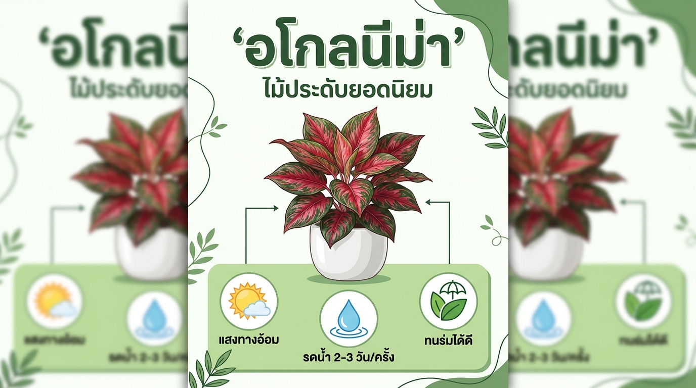 อโกลนีม่า ไม้ประดับยอดนิยม วิธีดูแล