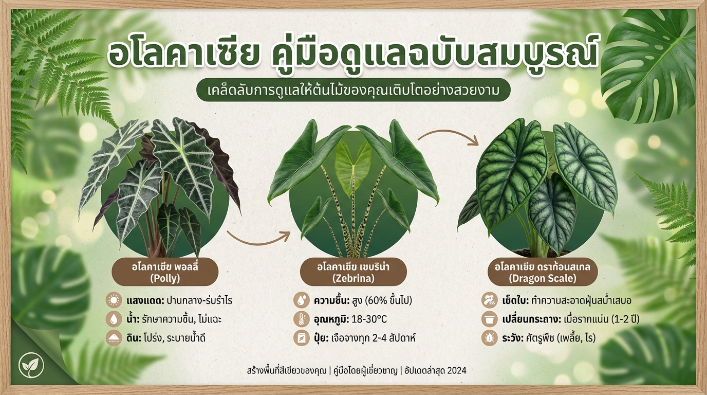 อโลคาเซีย คู่มือดูแลฉบับสมบูรณ์