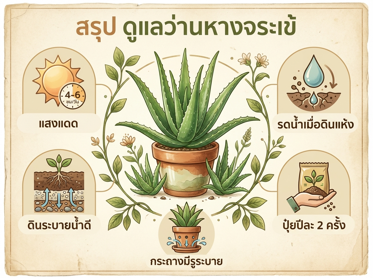 สรุปการดูแลว่านหางจระเข้