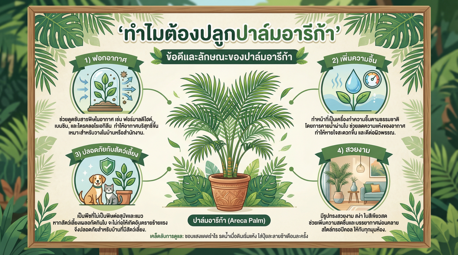 ประโยชน์ของปาล์มอารีก้า