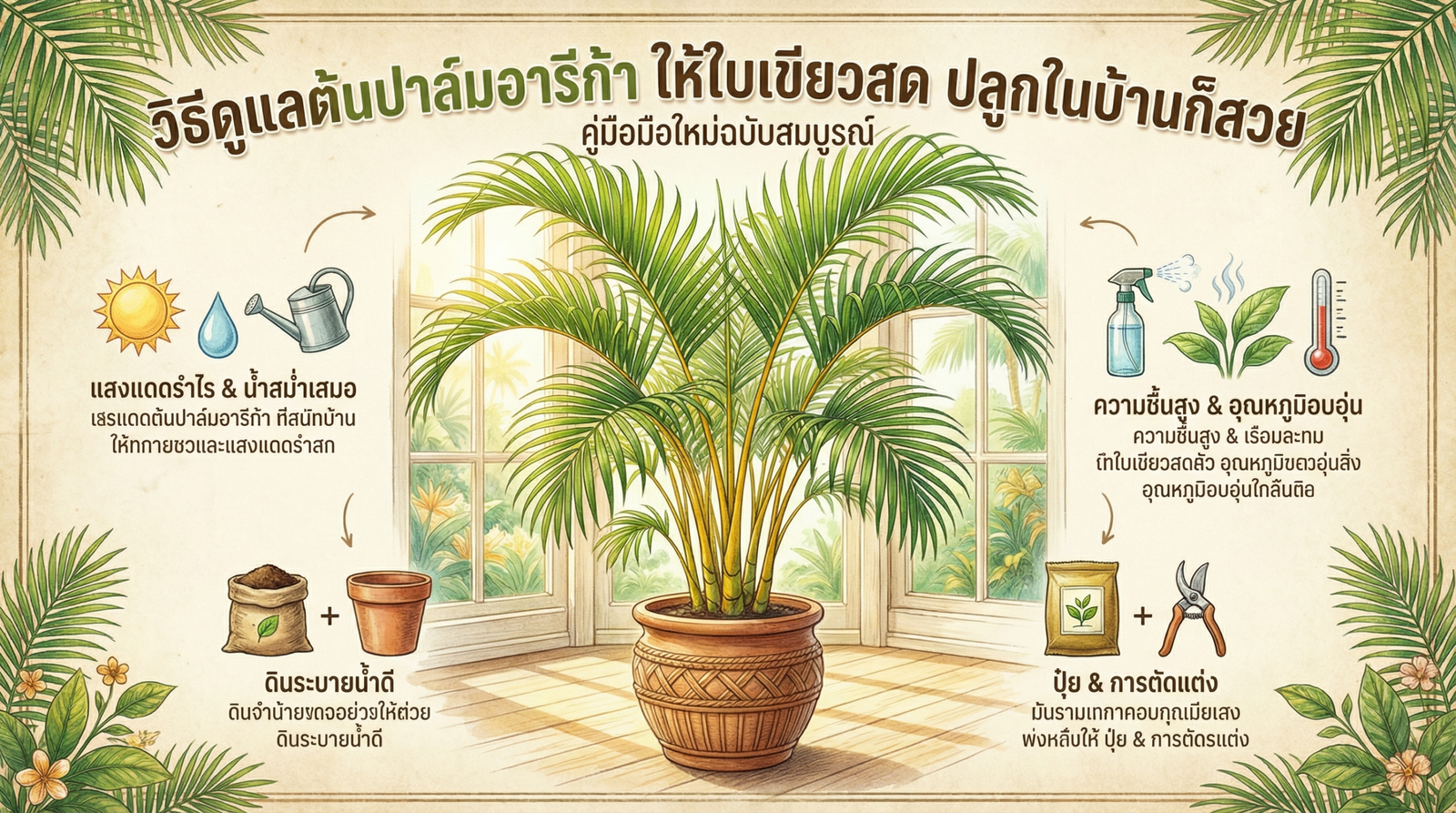 ต้นปาล์มอารีก้าในบ้าน
