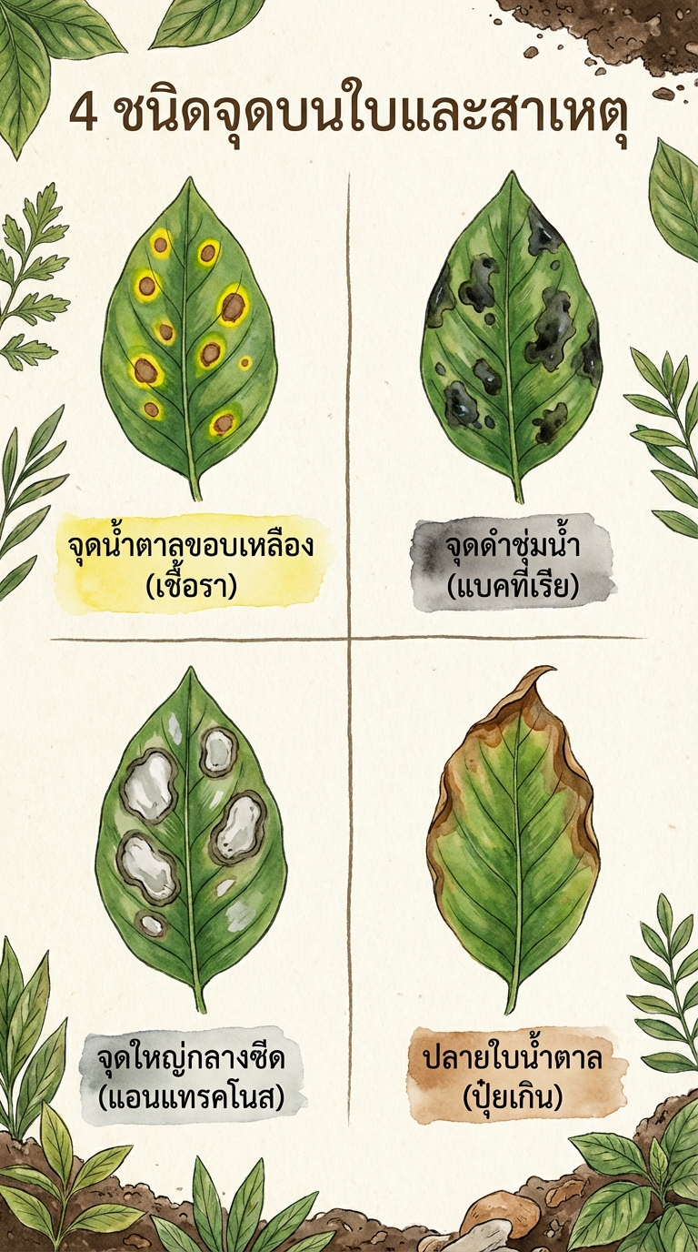 4 ชนิดจุดบนใบ