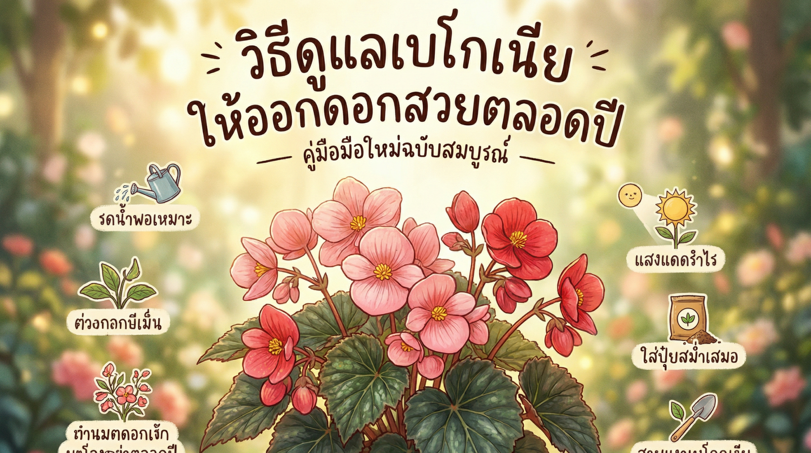 เบโกเนียออกดอกสวย