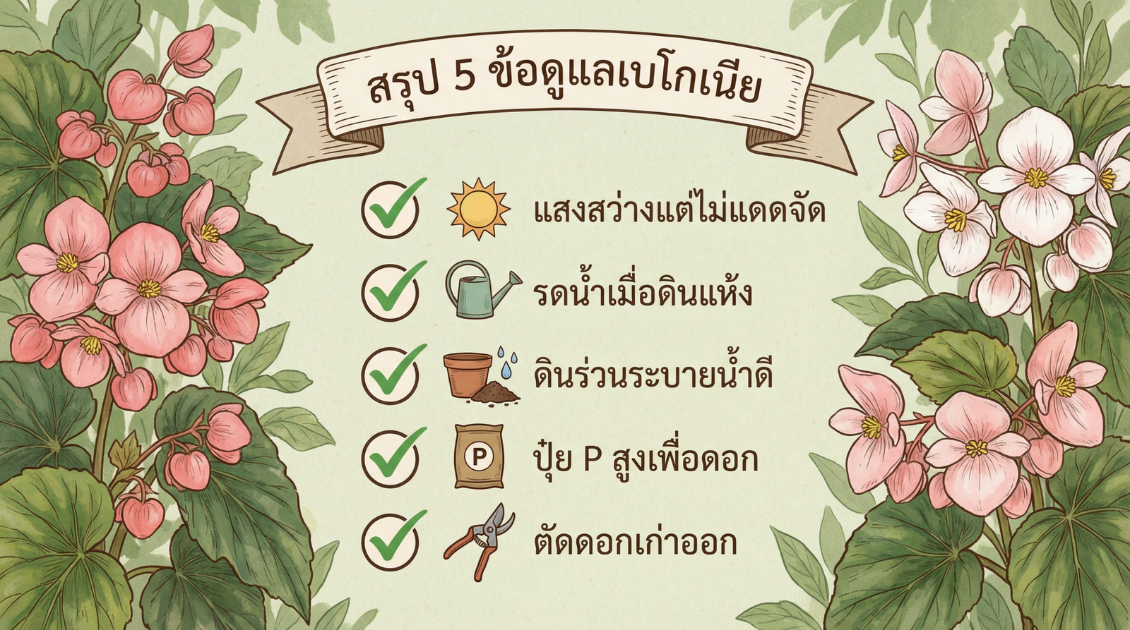 สรุปวิธีดูแลเบโกเนีย