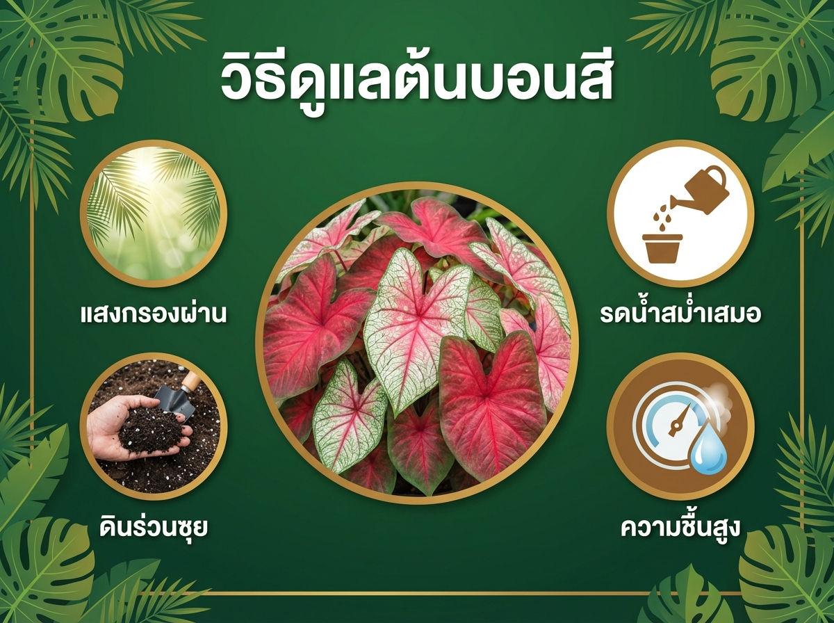 วิธีดูแลต้นบอนสี คู่มือฉบับสมบูรณ์