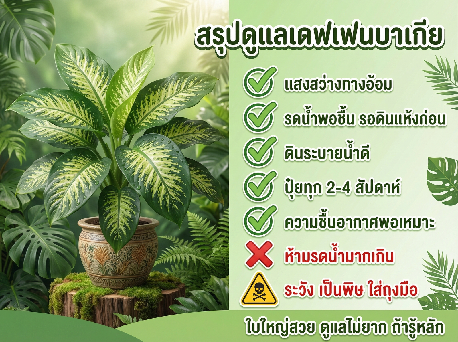 สรุปการดูแลเดฟเฟนบาเกีย