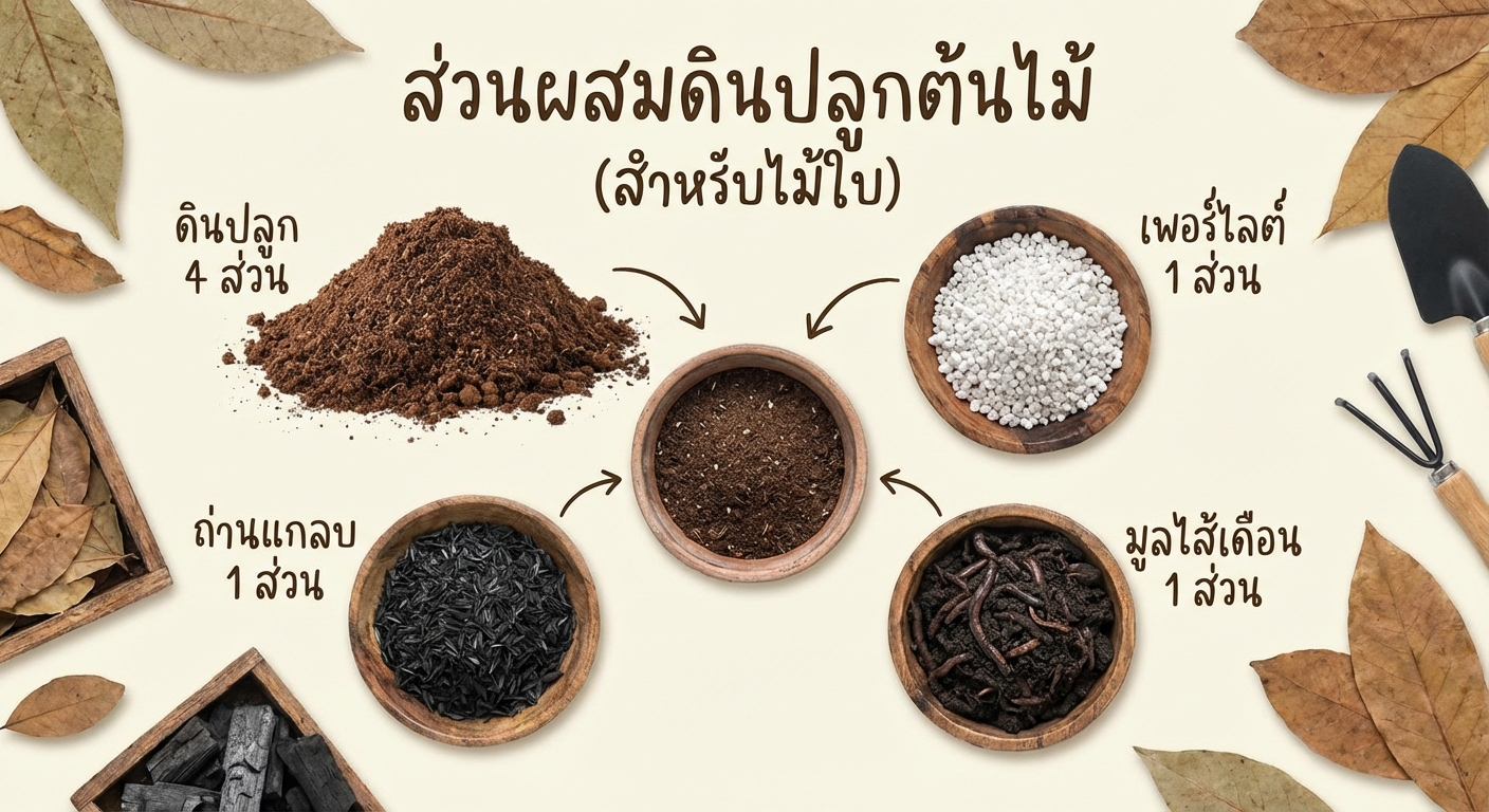 สูตรผสมดินปลูกต้นไม้