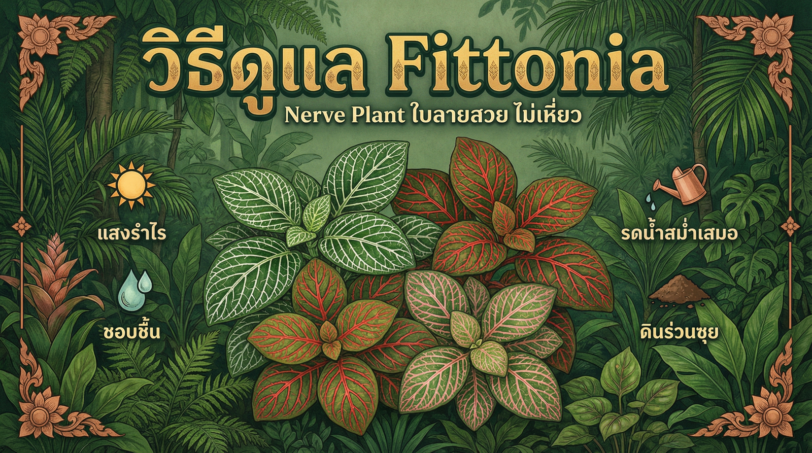 Fittonia Nerve Plant ใบลายสวย