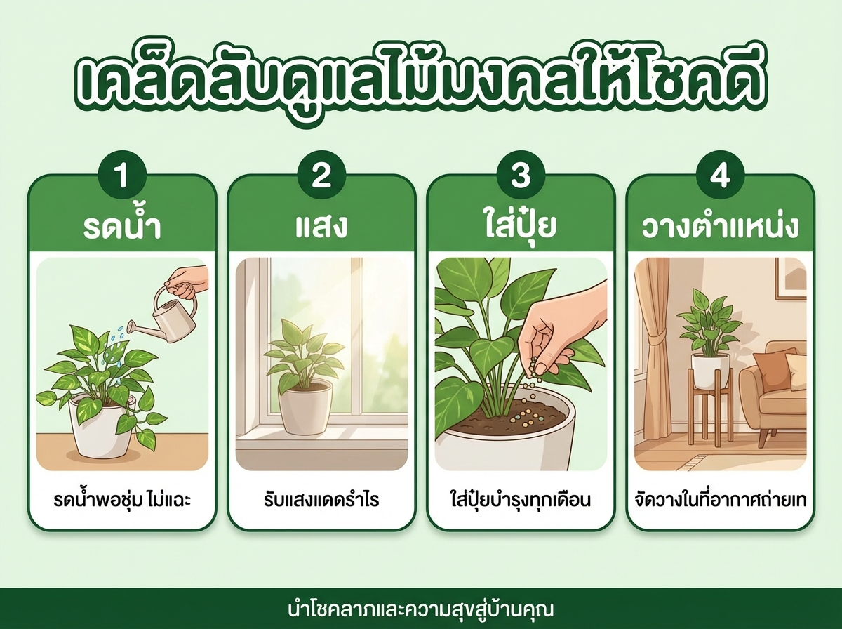 วิธีดูแลต้นไม้มงคล