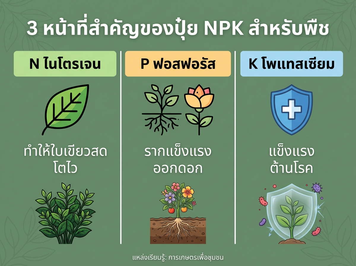 หน้าที่ของ N P K ในปุ๋ย