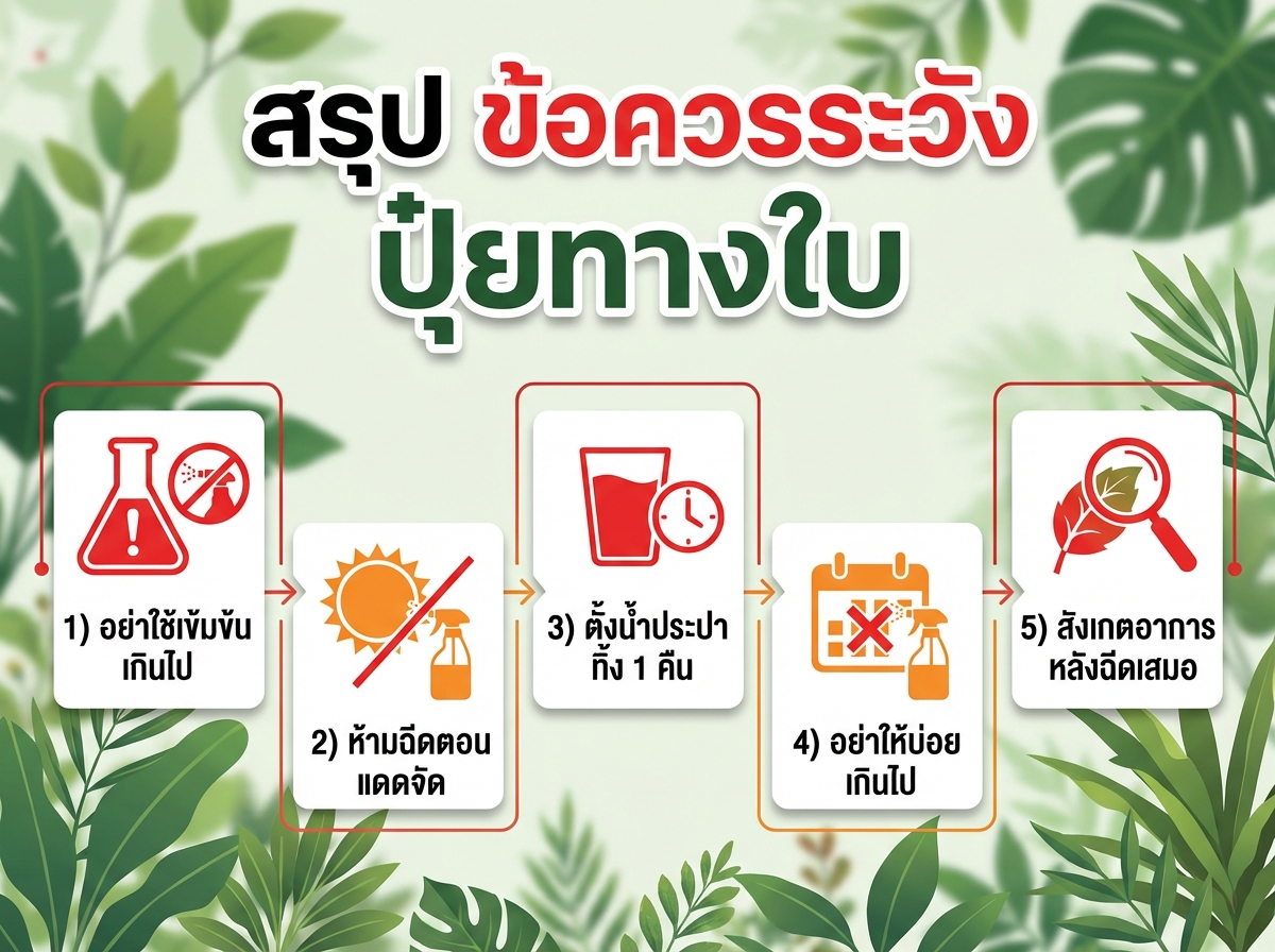 ข้อควรระวังปุ๋ยทางใบ