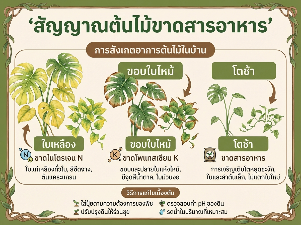 สัญญาณต้นไม้ขาดสารอาหาร