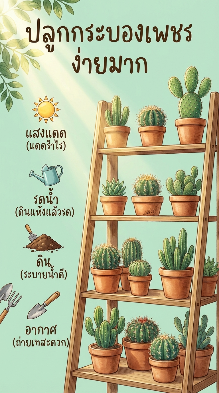 ปลูกกระบองเพชร ง่ายมาก