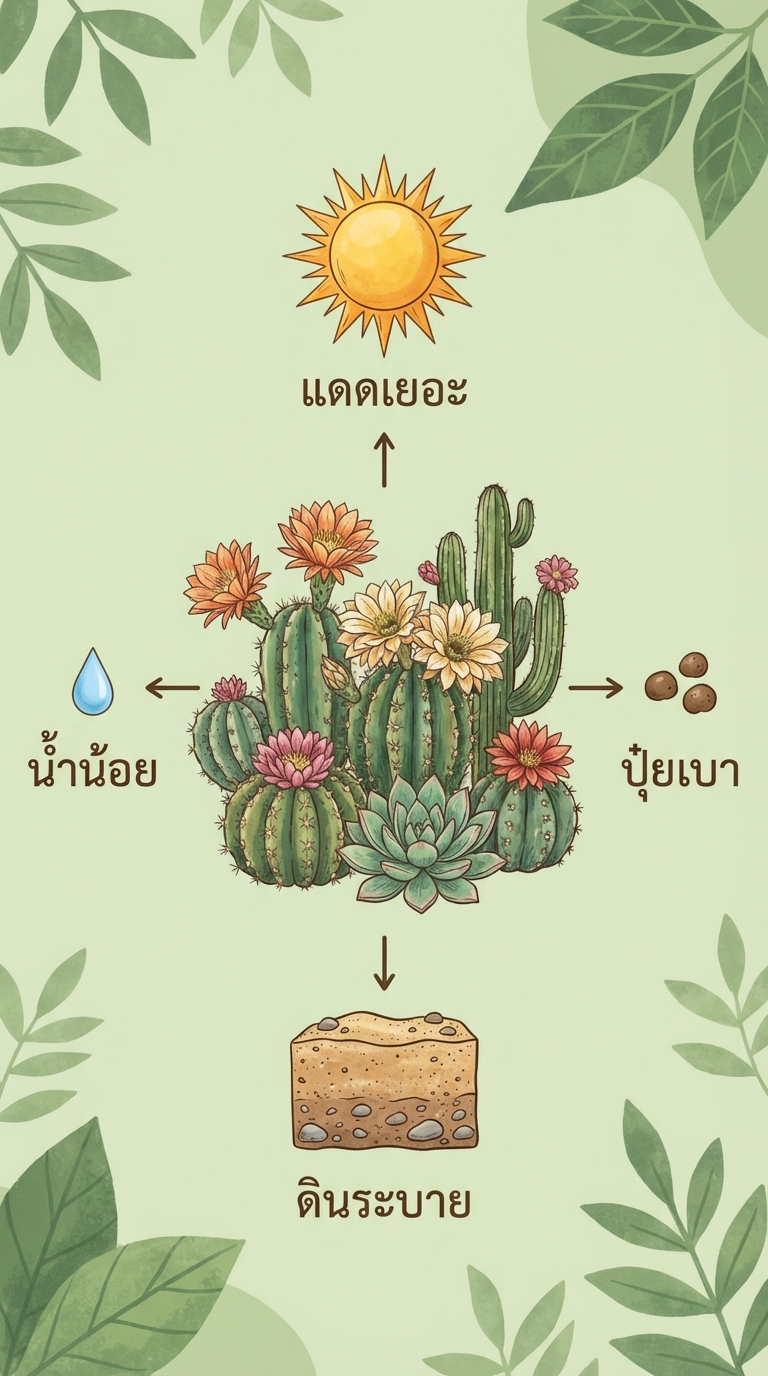 สรุปดูแลกระบองเพชร