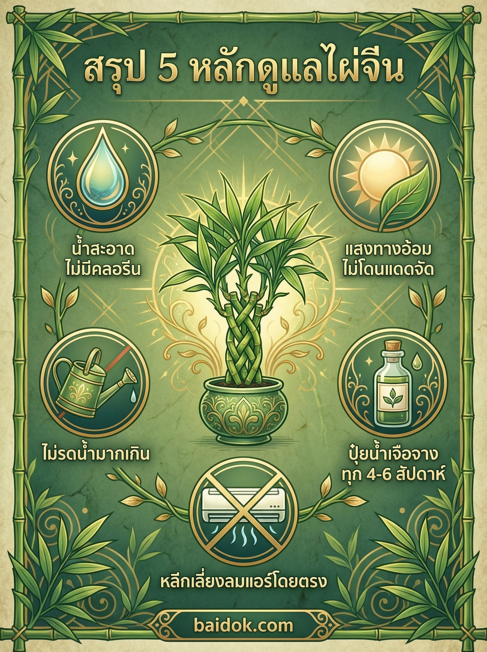 สรุปการดูแลไผ่จีน