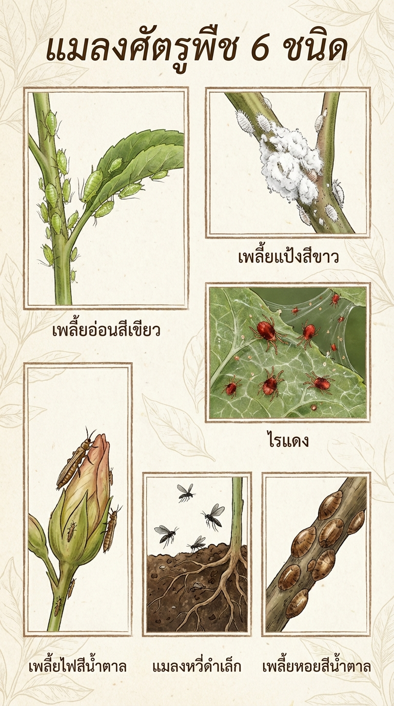 6 แมลงศัตรูพืชในบ้าน