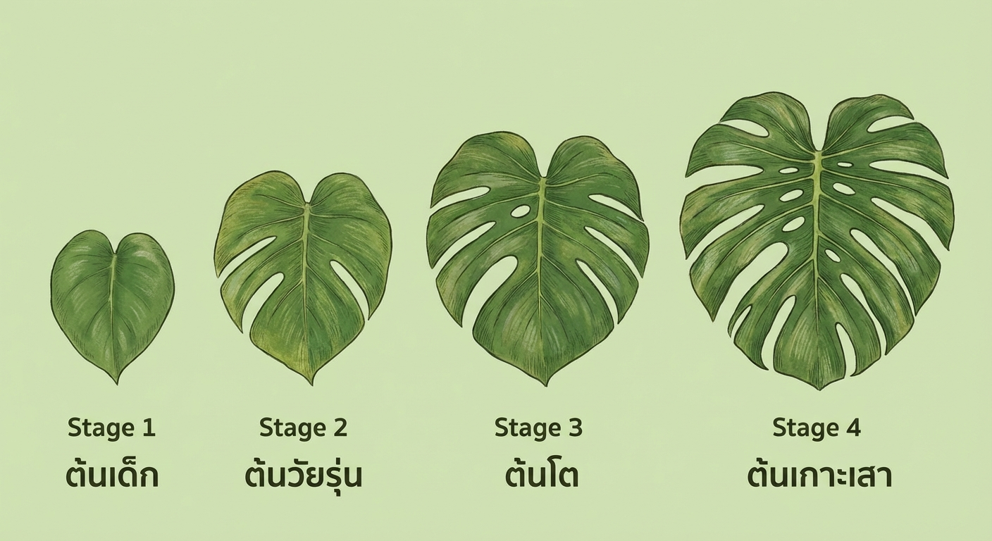 พัฒนาการใบมอนสเตอร่า