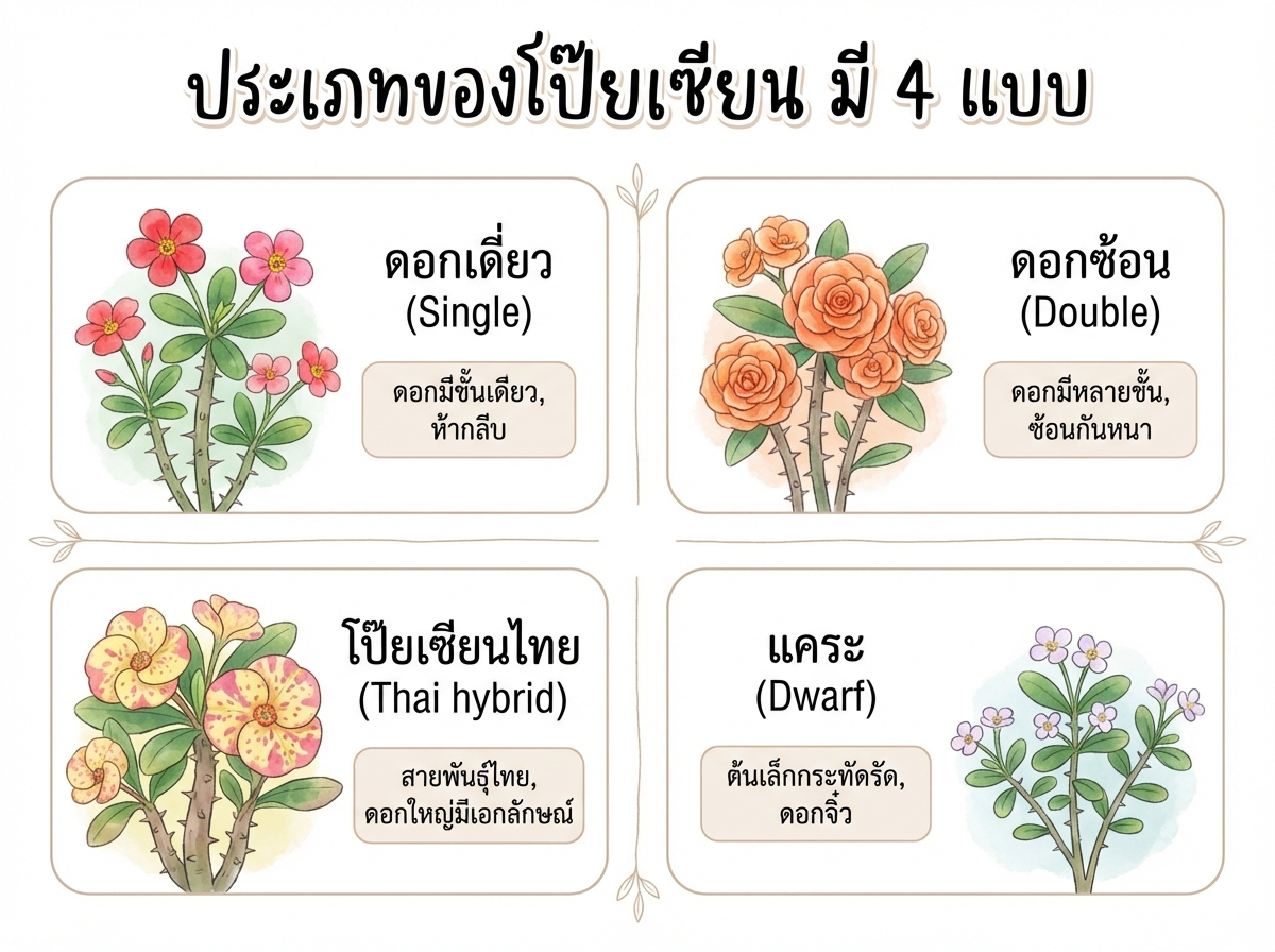 ประเภทของโป๊ยเซียน 4 แบบ