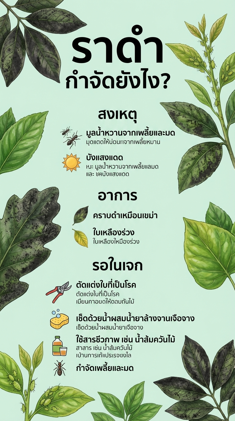 ราดำบนใบต้นไม้