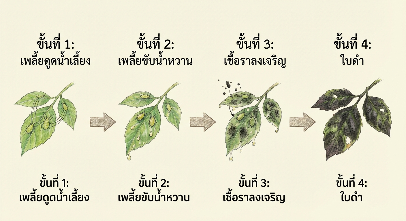 กระบวนการเกิดราดำ