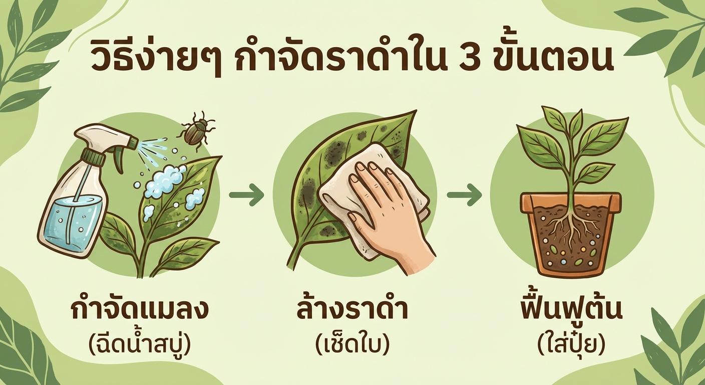 วิธีกำจัดราดำ 3 ขั้นตอน