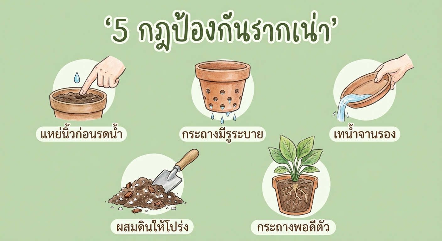 5 กฎป้องกันรากเน่า