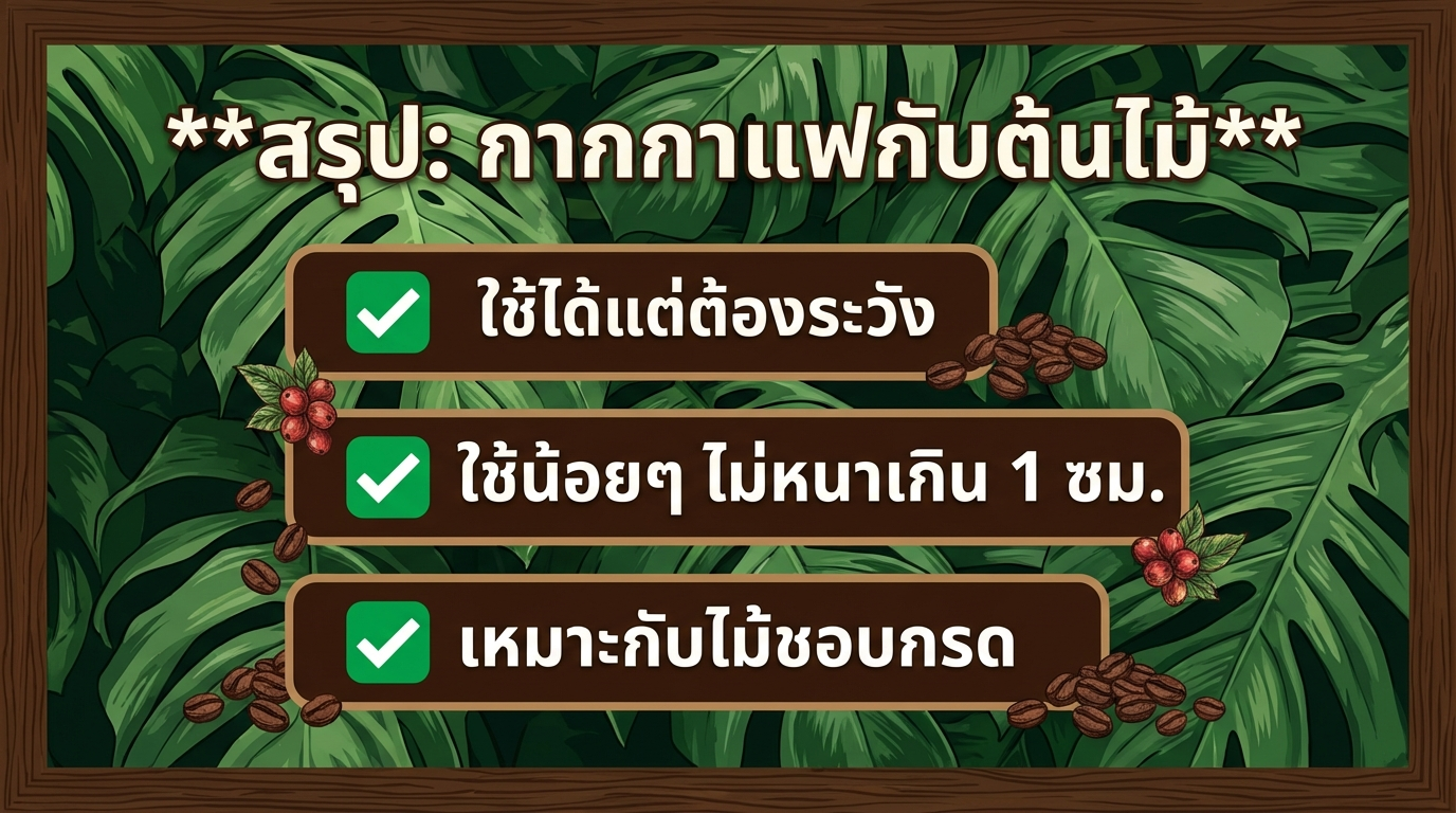 สรุปการใช้กากกาแฟกับต้นไม้