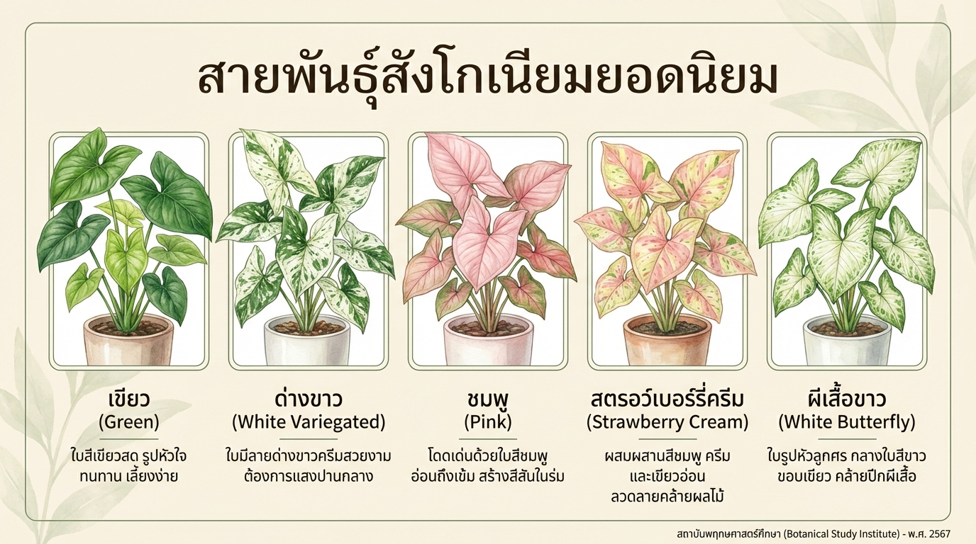 สายพันธุ์สังโกเนียมยอดนิยม