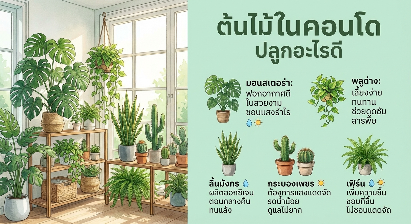 ต้นไม้ในคอนโด ปลูกอะไรดี