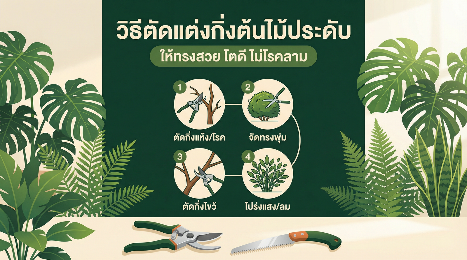 วิธีตัดแต่งกิ่งต้นไม้ประดับ