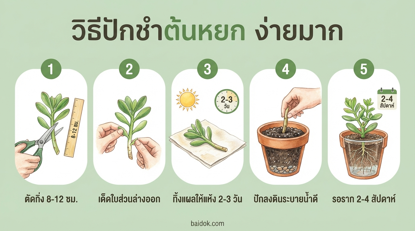 วิธีปักชำต้นหยก ขั้นตอนง่ายๆ