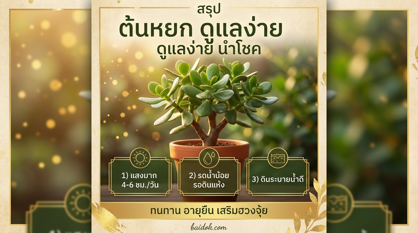 สรุปการดูแลต้นหยก Jade Plant