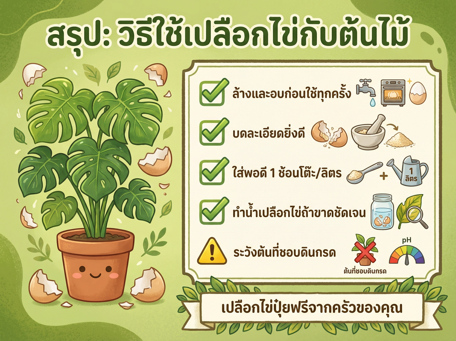 สรุปการใช้เปลือกไข่