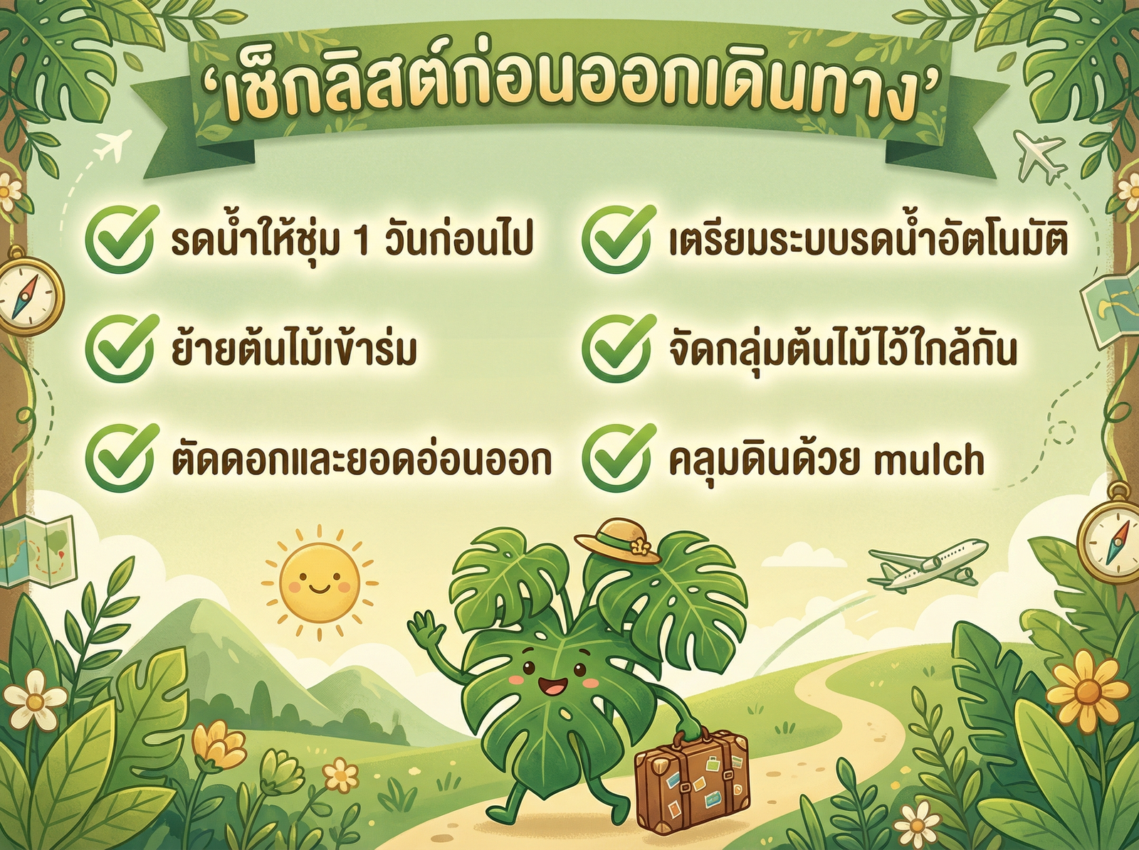 เช็กลิสต์ก่อนออกเดินทางทิ้งต้นไม้